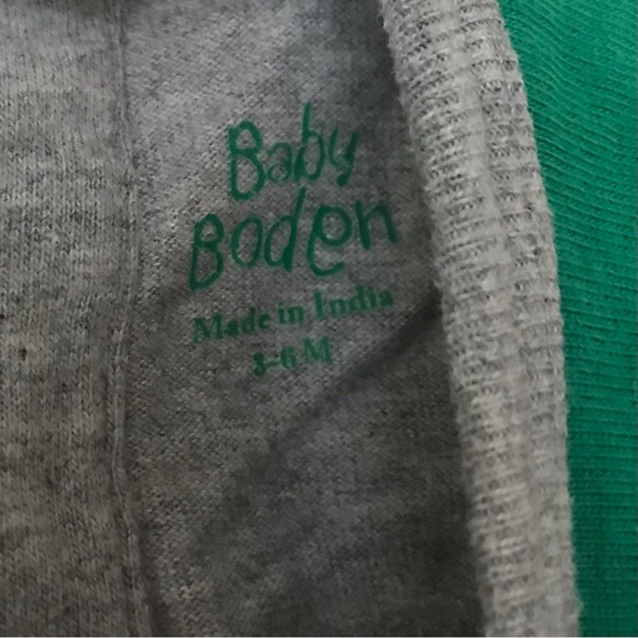 Baby Boden size 3-6 months mos navy & green whale shirt w/ embroidery waves EUC - Picture 3 of 4